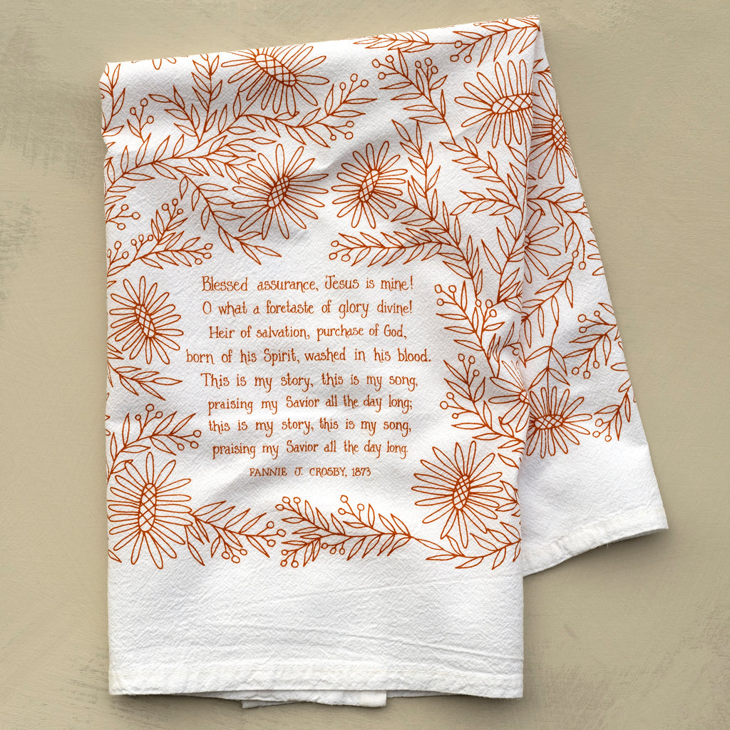 Blessed Assurance Hymn Tea Towel