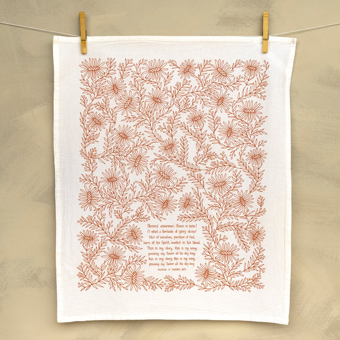 Blessed Assurance Hymn Tea Towel — 24"x20"