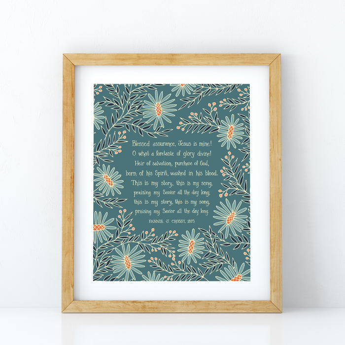 Blessed Assurance Hymn Art Print