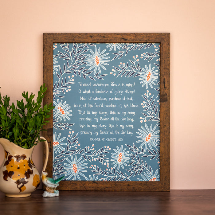 Blessed Assurance Hymn Art Print - 11x14