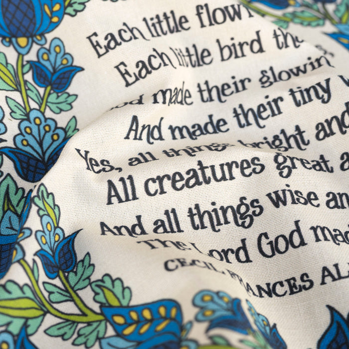 All Things Bright and Beautiful Hymn Tea Towel - Full Color