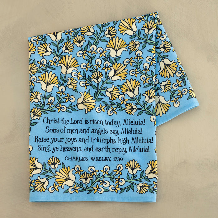 Christ The Lord Is Risen Today  Hymn Tea Towel - Full Color