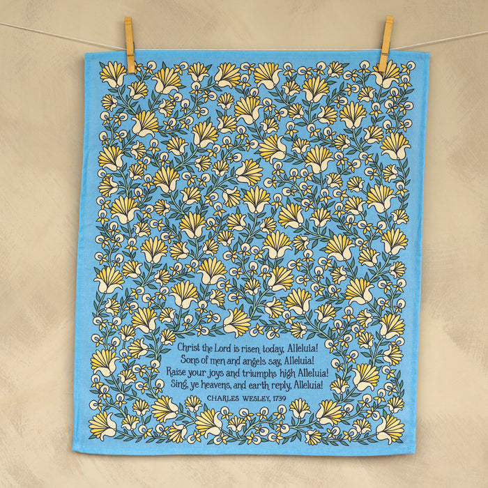 Christ The Lord Is Risen Today  Hymn Tea Towel - Full Color