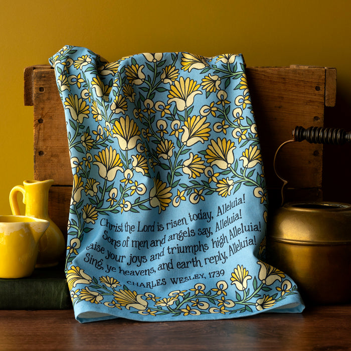 Christ The Lord Is Risen Today  Hymn Tea Towel - Full Color