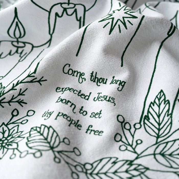 Come Thou Long Expected Jesus Christmas Tea Towel