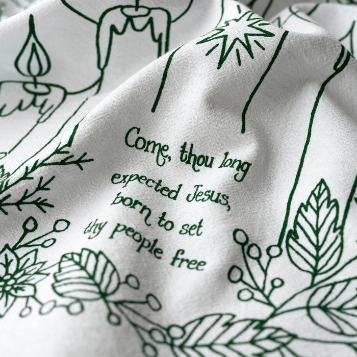 Come Thou Long Expected Jesus Christmas Tea Towel