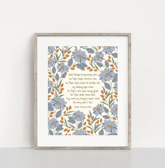 Dear Refuge Of My Weary Soul Hymn Art Print - 11x14