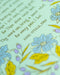 Illustration detail of Dear Refuge Of My Weary Soul hymn art print surrounded by a gorgeous blue and lavender floral with a light teal background