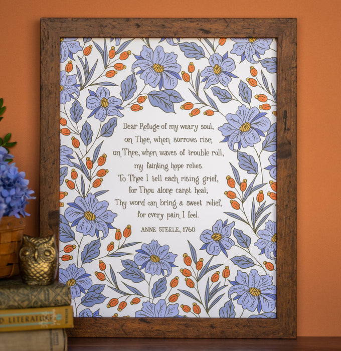 Dear Refuge Of My Weary Soul Hymn Art Print - 11x14