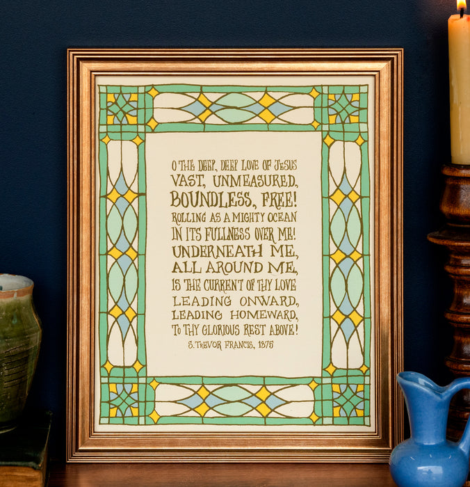 O the Deep, Deep Love of Jesus Hymn Art Print - Green Gables