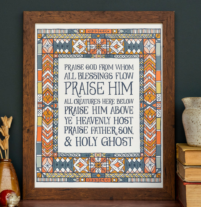 Doxology Hymn Art Print - 11x14 - Soft