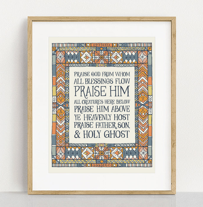 Doxology Hymn Art Print - 11x14 - Soft