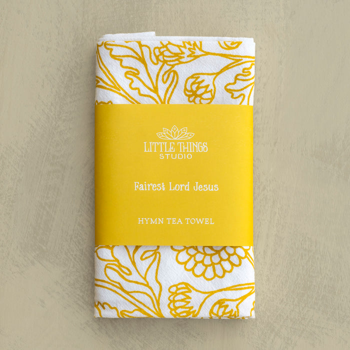 Fairest Lord Jesus Hymn Tea Towel