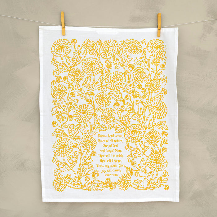 Fairest Lord Jesus Hymn Tea Towel