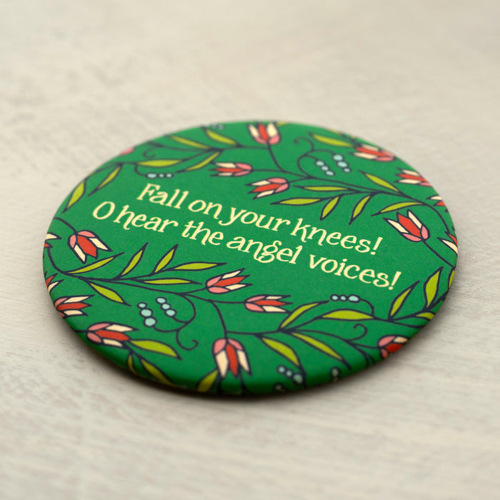 3 Round Christmas Magnets - Christmas Floral Set