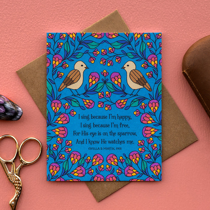 His Eye On The Sparrow Greeting Card