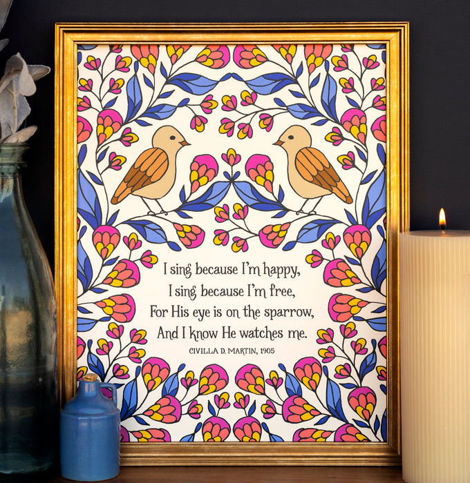 For His Eye On The Sparrow Art Print  - 11x14