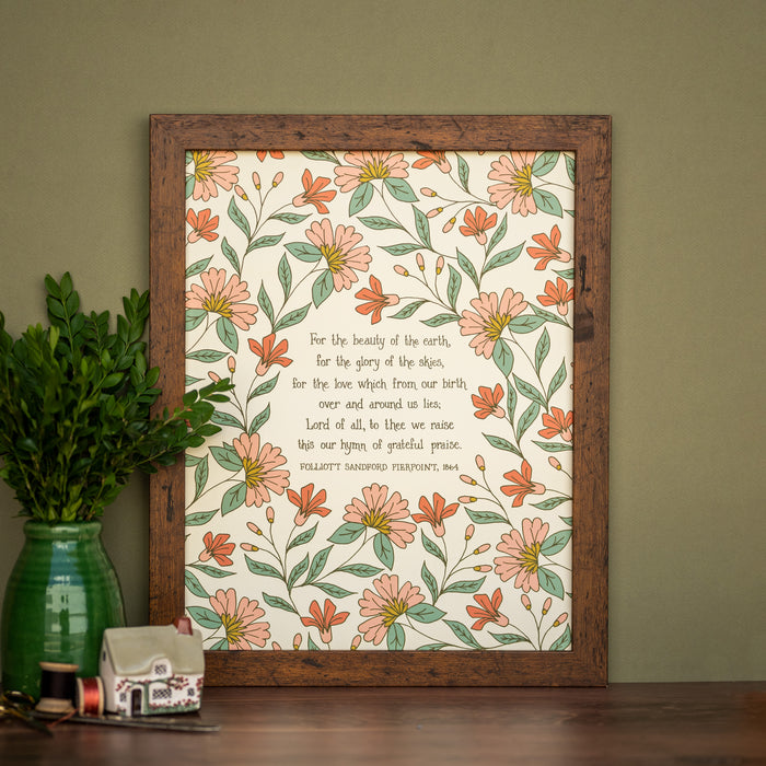 For the Beauty of the Earth Hymn Art Print - 11x14