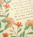 Hand-lettered text detail of Artwork of the hymn, For the Beauty of the Earth — Christian artwork for the home that features hand-lettered hymn text surrounded by floral design in pink, yellow, light red, and green