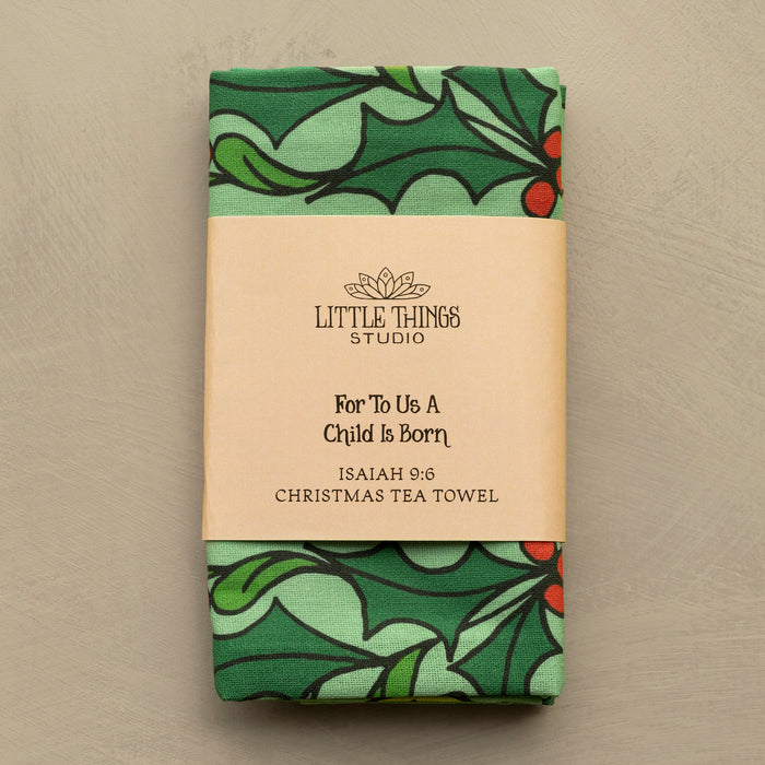 For To Us Christmas Tea Towel - Full Color