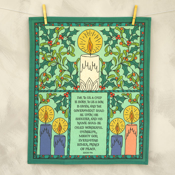 For To Us Christmas Tea Towel - full color