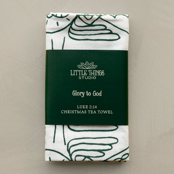 Glory To God Christmas Tea Towel