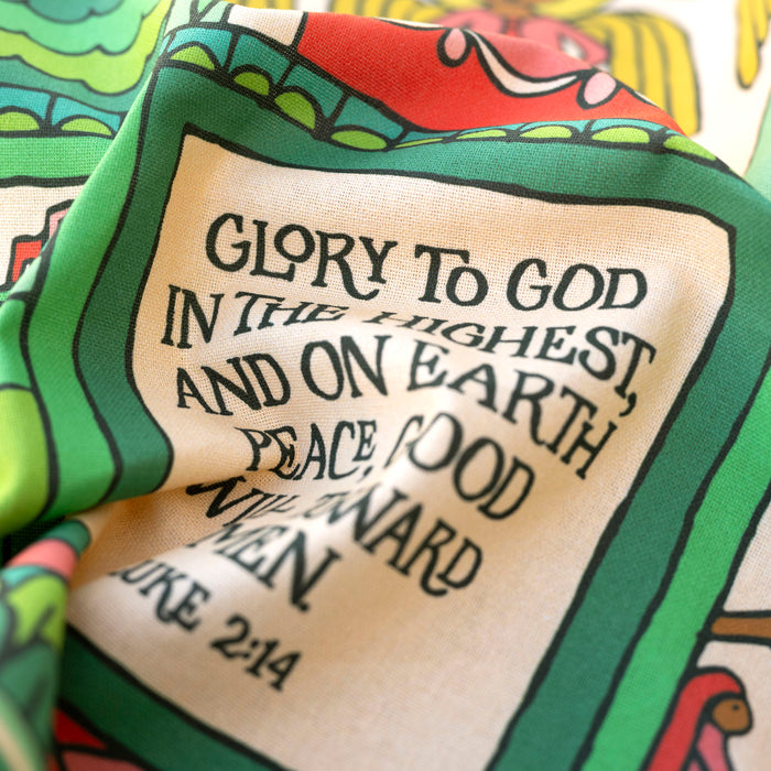 Glory To God Christmas Tea Towel - Full Color