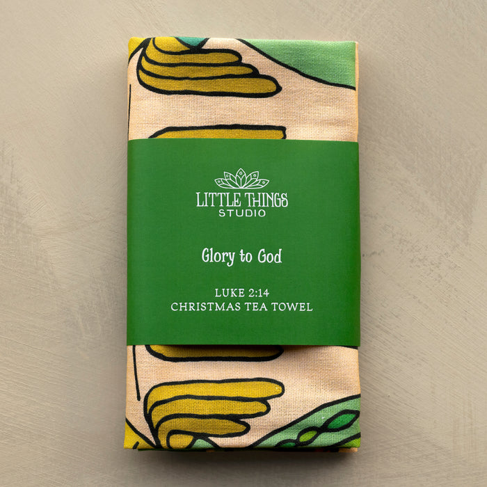 Glory To God Christmas Tea Towel - Full Color