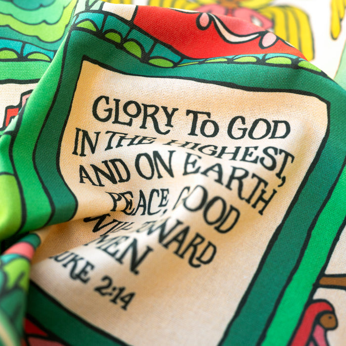 Glory To God Christmas Tea Towel - Full Color