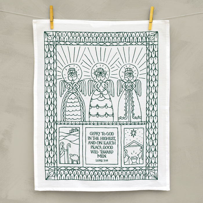 Glory To God Christmas Tea Towel