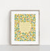 Great Is Thy Faithfulness hymn art print features the cherished hymn, surrounded by a delicate multi-colored floral against a cream background; shown in a light wood frame against a white background.