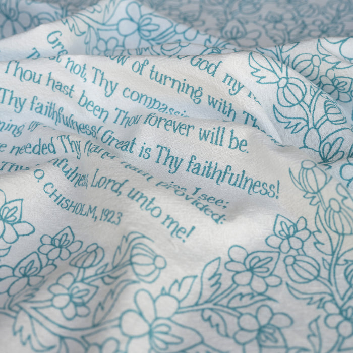 Great Is Thy Faithfulness Hymn Tea Towel - Light Blue
