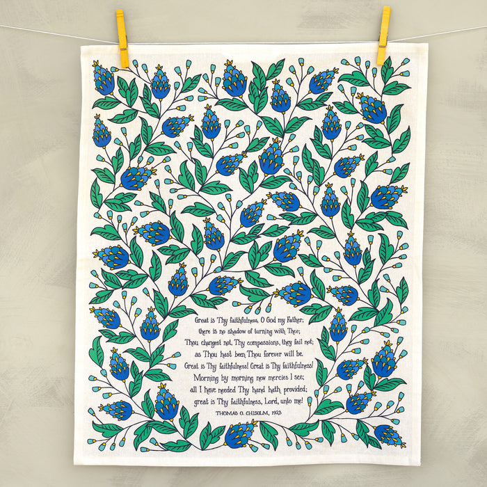 Great Is Thy Faithfulness Hymn Tea Towel – full color