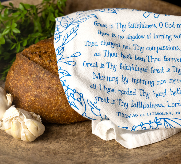 Great Is Thy Faithfulness Hymn Tea Towel – 24"x20"