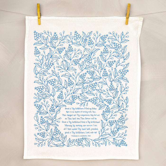 Great Is Thy Faithfulness Hymn Tea Towel – 24"x20"