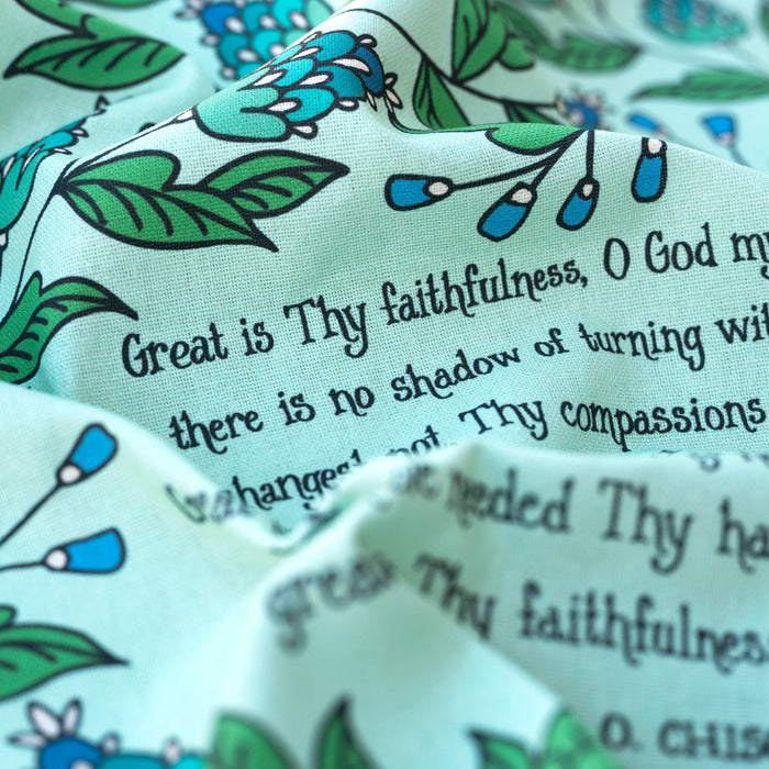 Great Is Thy Faithfulness Hymn Tea Towel – Mint Full Color