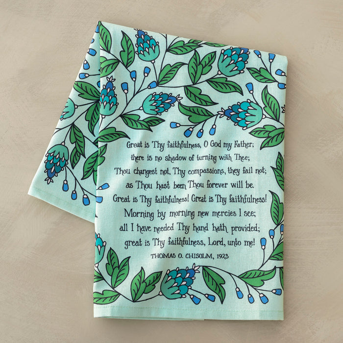 Great Is Thy Faithfulness Hymn Tea Towel – Mint Full Color