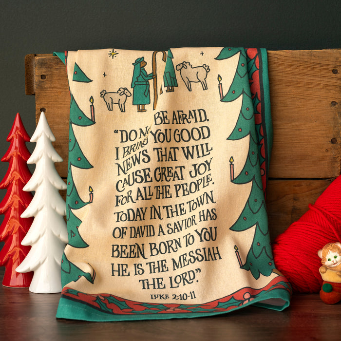 Great Joy Christmas Tea Towel - Full color