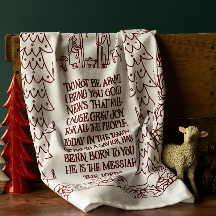 Great Joy for All the People Christmas Tea Towel