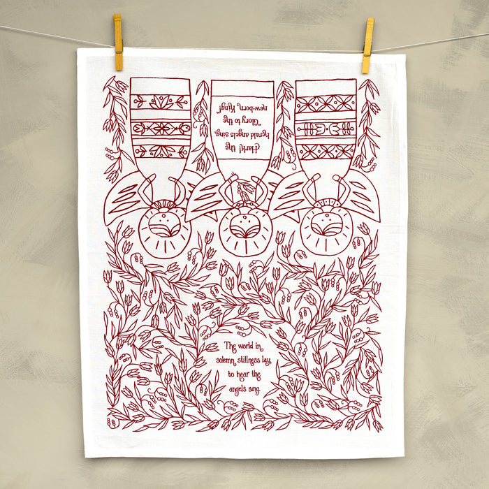 Hark! The Herald Angels Sing Advent Christmas Tea Towel