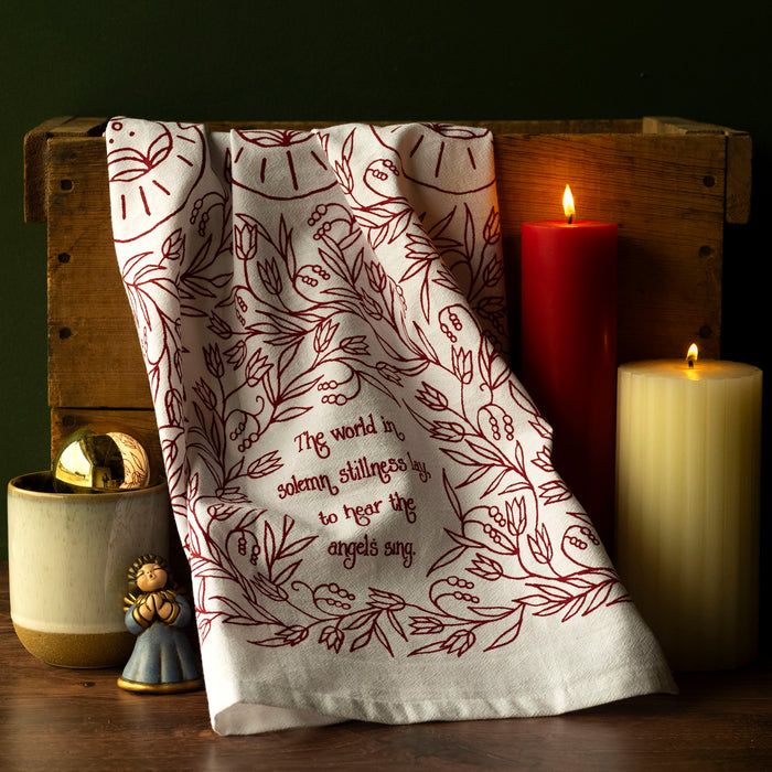 Hark! The Herald Angels Sing Advent Christmas Tea Towel