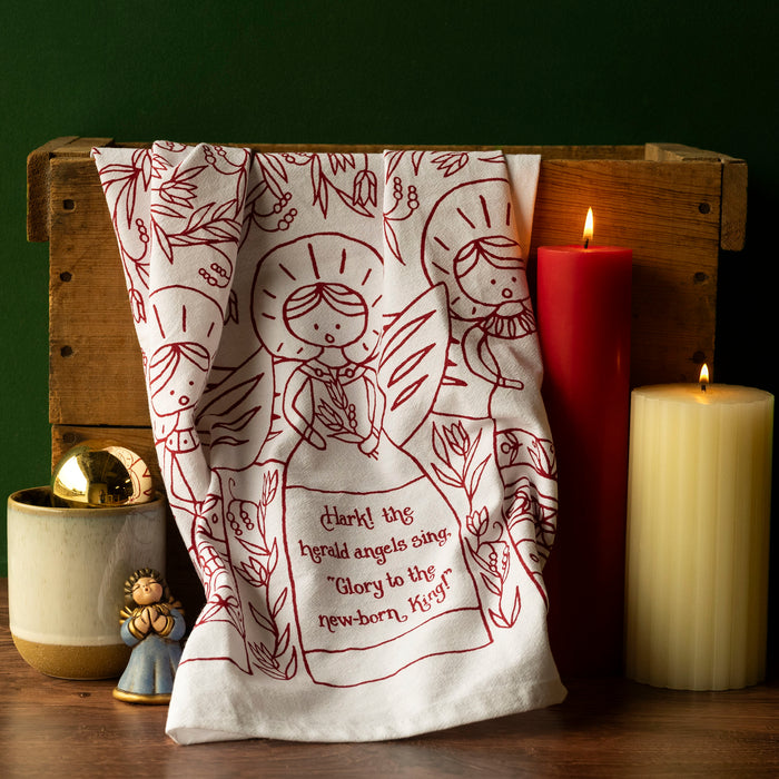 Hark! The Herald Angels Sing Advent Christmas Tea Towel