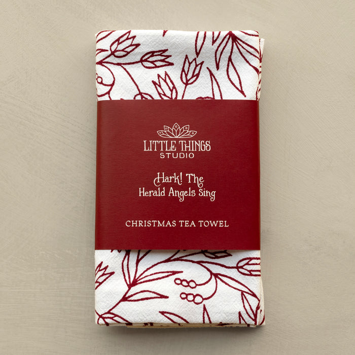 Hark! The Herald Angels Sing Advent Christmas Tea Towel