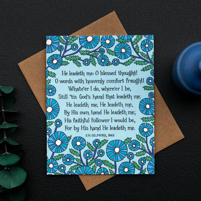 He Leadeth Me Hymn Greeting Card