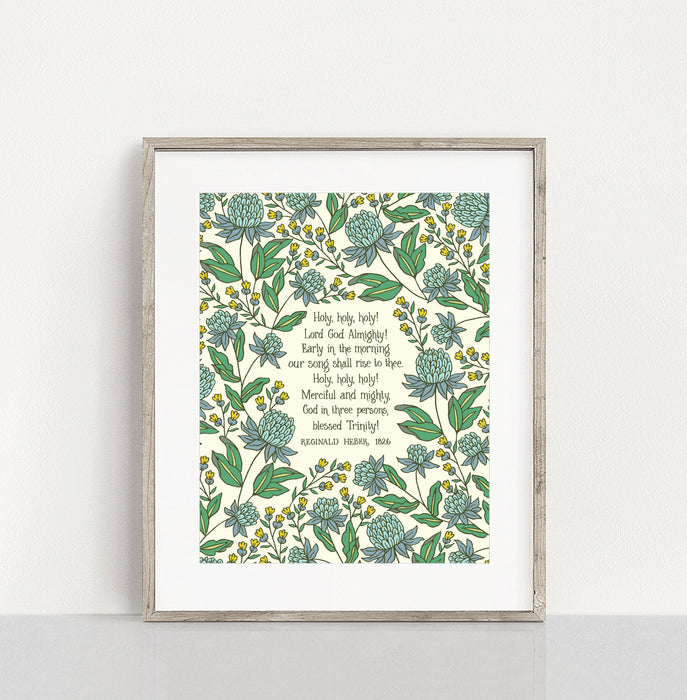 Holy, Holy, Holy! Hymn Art Print - 11x14 - Baby Blue