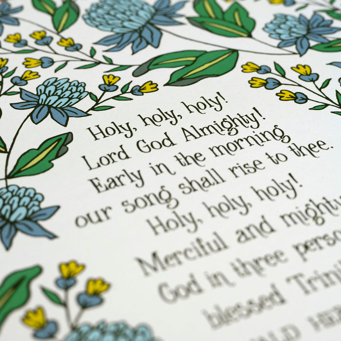 Holy, Holy, Holy! Hymn Art Print - 11x14 - Baby Blue