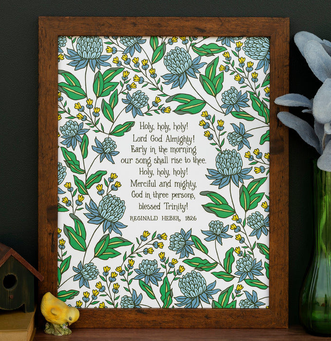 Holy, Holy, Holy! Hymn Art Print - 11x14 - Baby Blue
