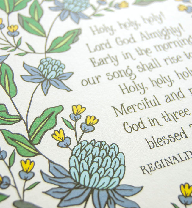 Holy, Holy, Holy! Hymn Art Print - Baby Blue