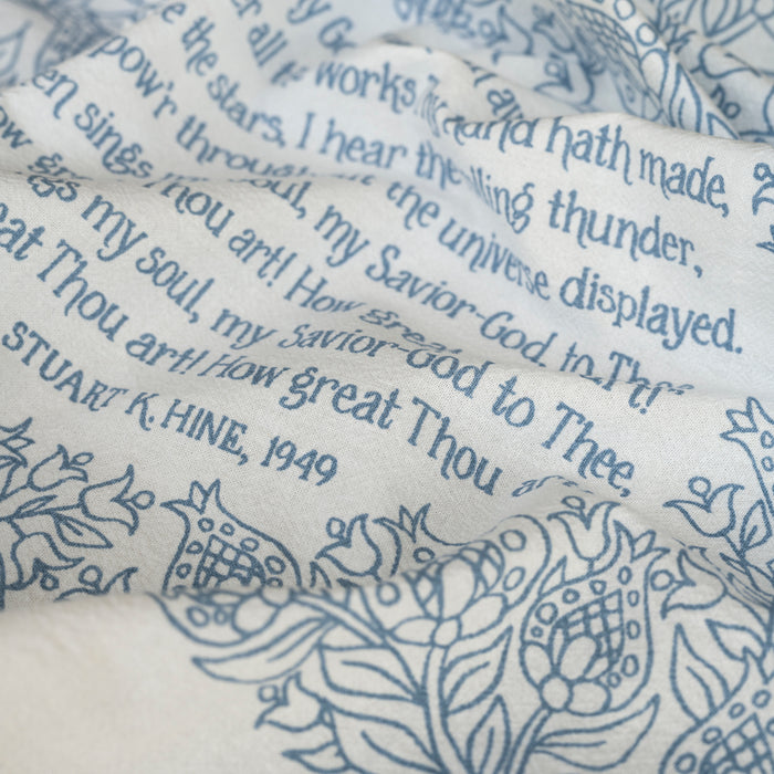 How Great Thou Art Hymn Tea Towel - Light Blue