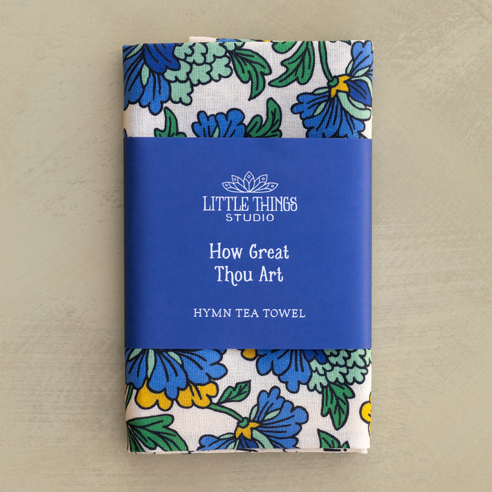 How Great Thou Art Hymn Tea Towel - Full Color